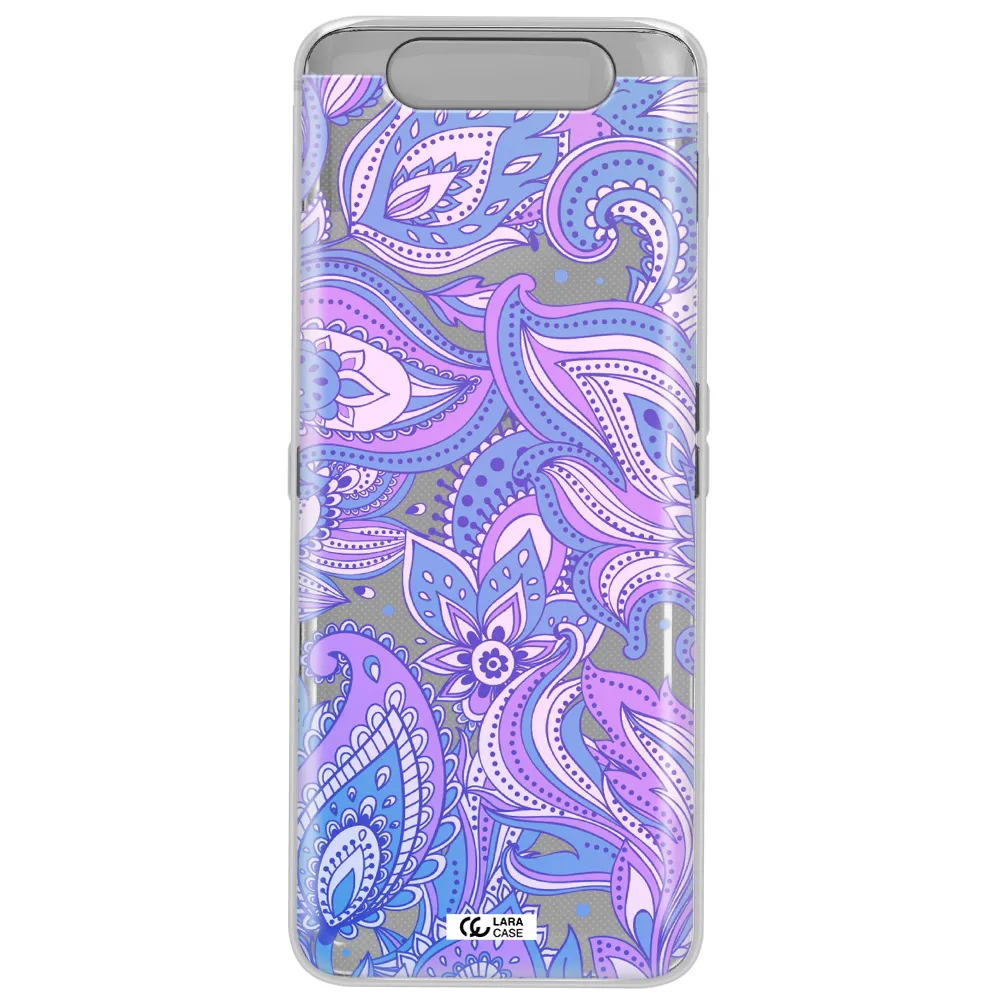 Purple Paisley Samsung A80 Clear TPU Case