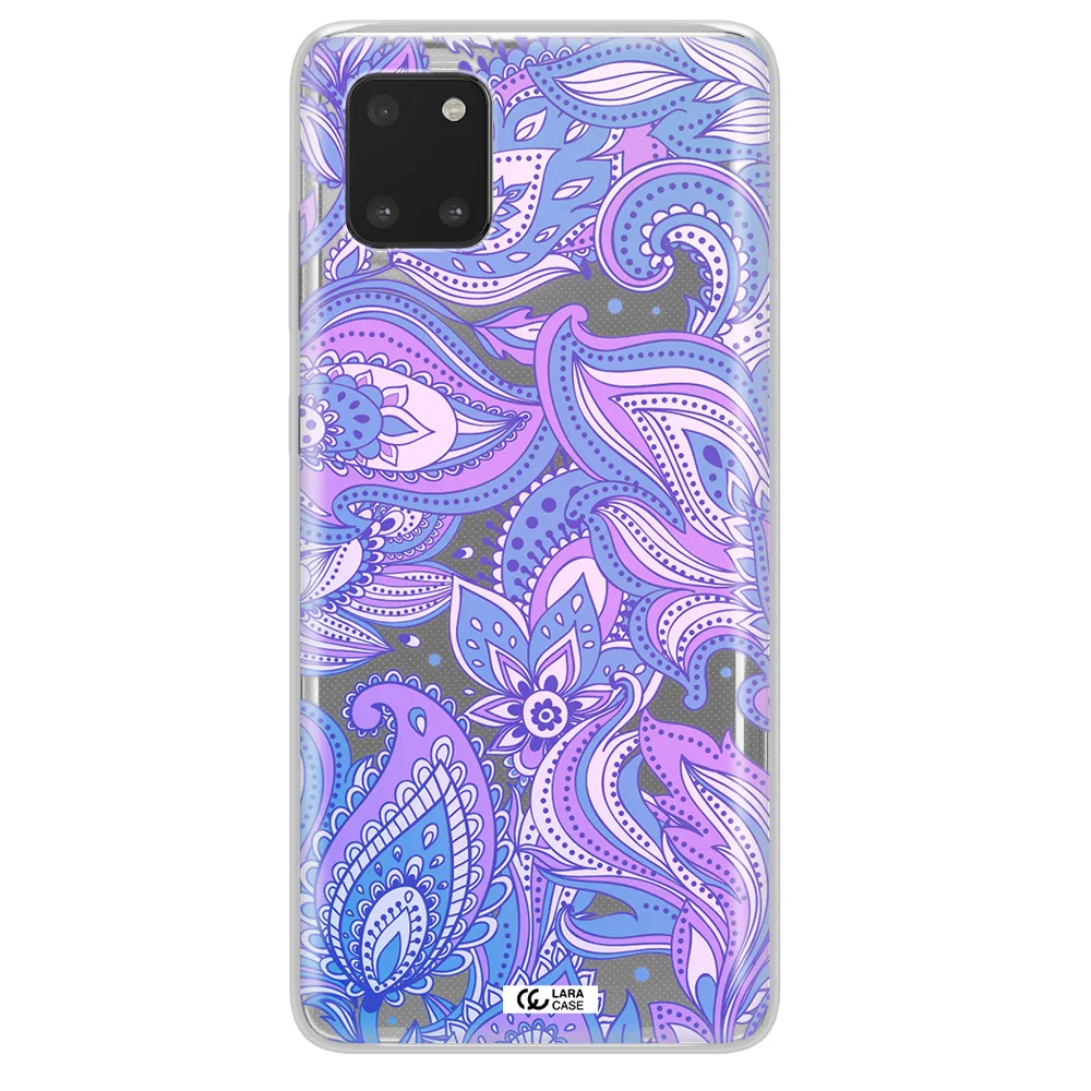 Purple Paisley Samsung A81 Clear TPU Case