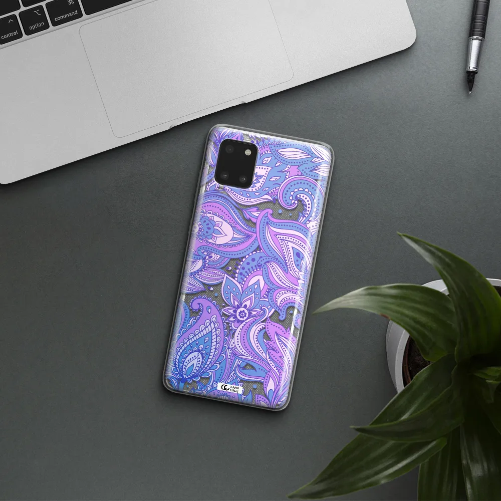 Purple Paisley Samsung A81 Clear TPU Case