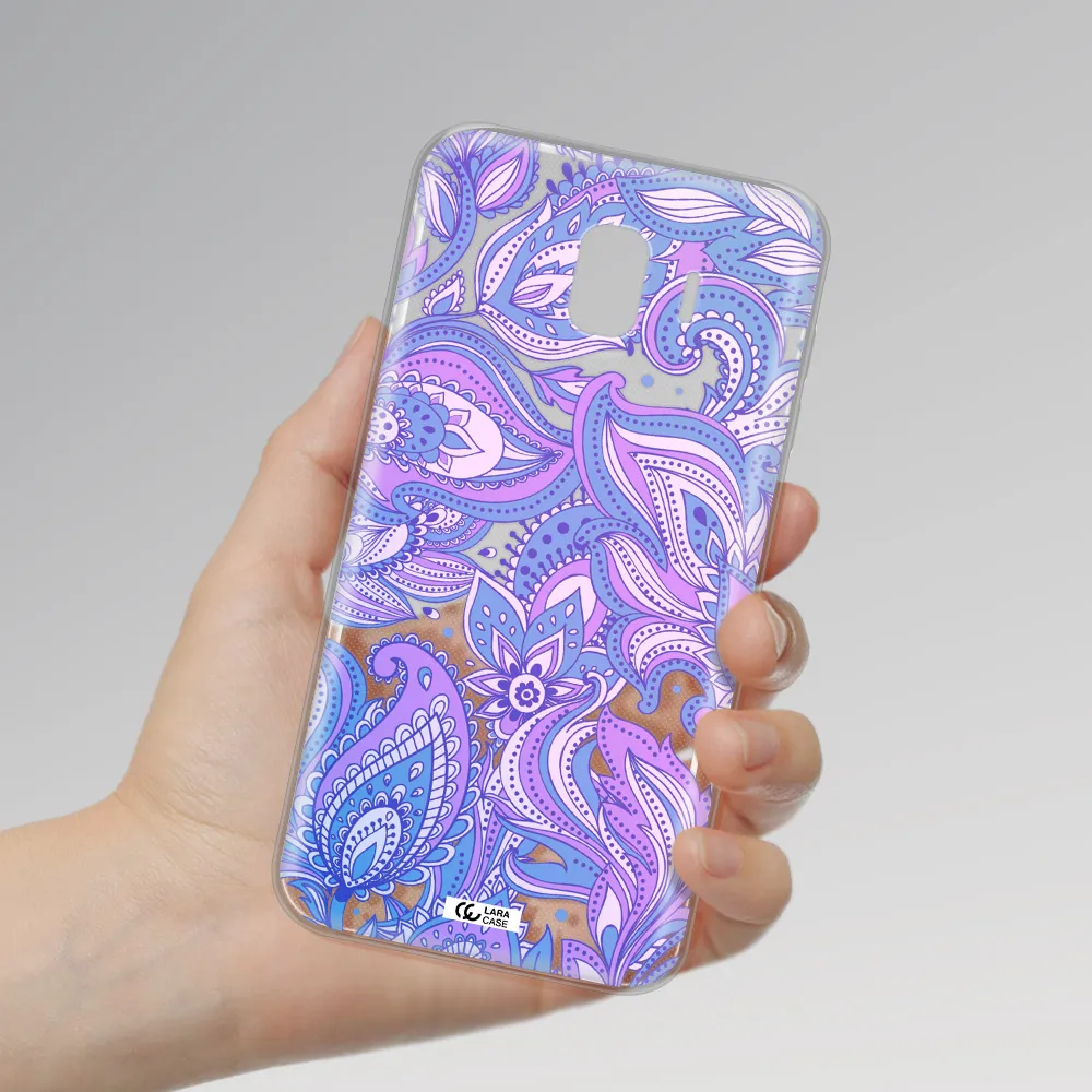 Purple Paisley Samsung J4 Clear TPU Case