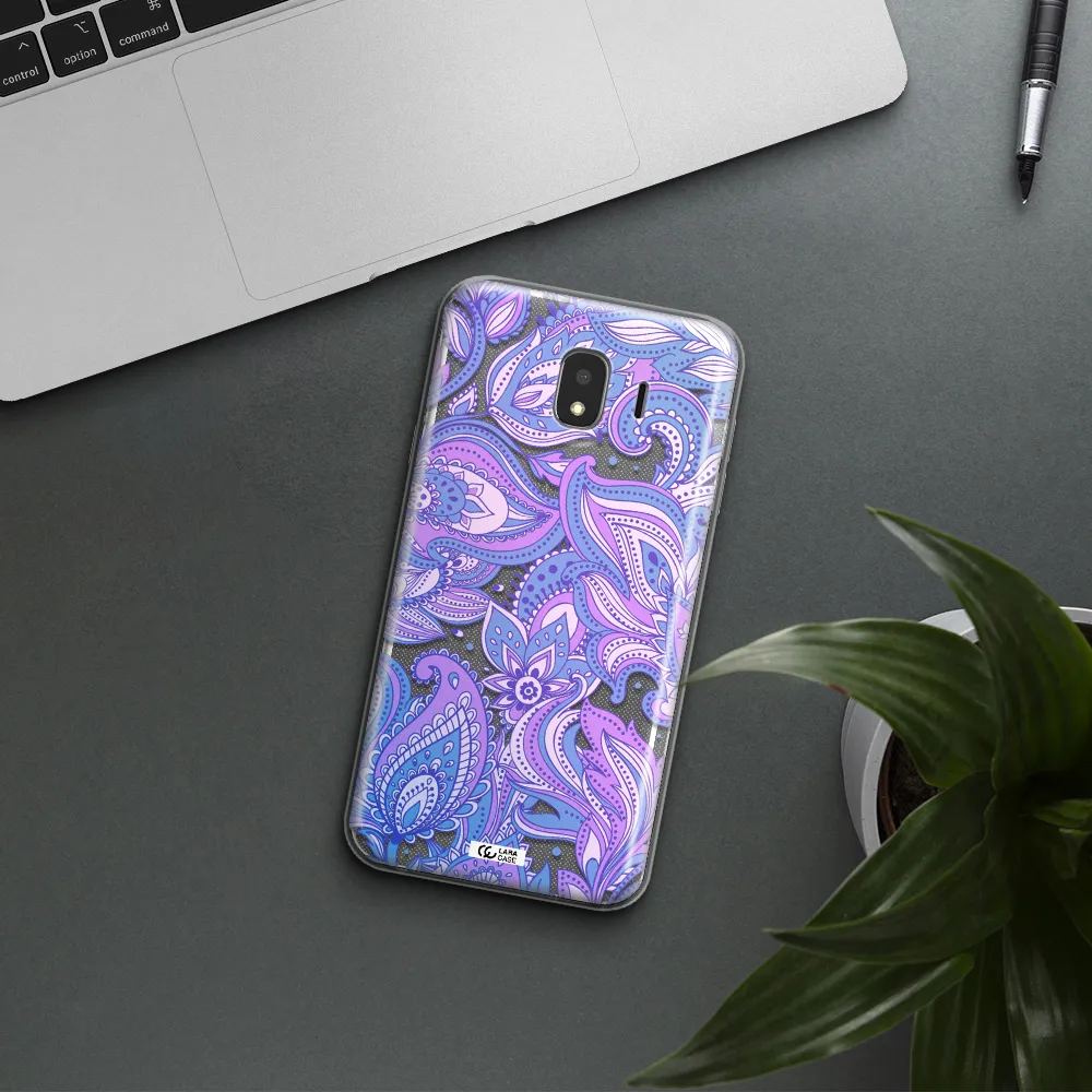 Purple Paisley Samsung J4 Clear TPU Case