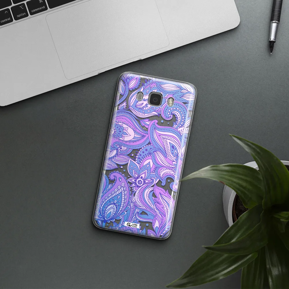 Purple Paisley Samsung J7 2016 Clear TPU Case