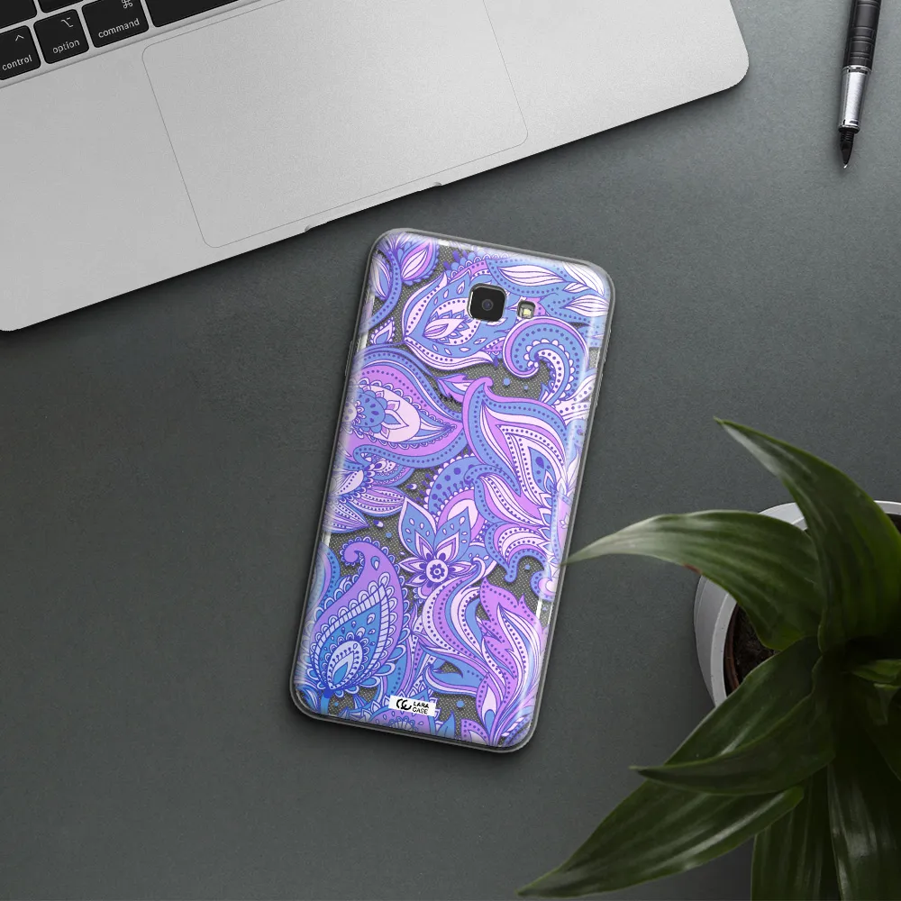 Purple Paisley Samsung J7 Prim Clear TPU Case