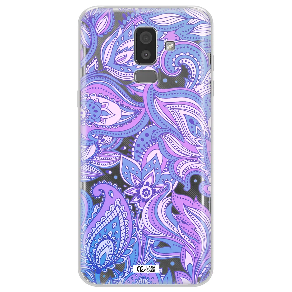 Purple Paisley Samsung J8 Clear TPU Case