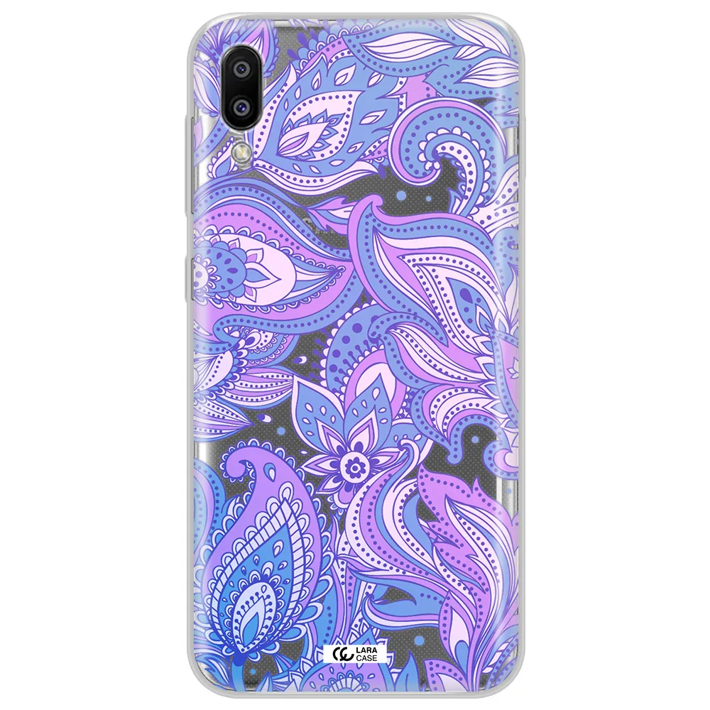 Purple Paisley Samsung M10 Clear TPU Case