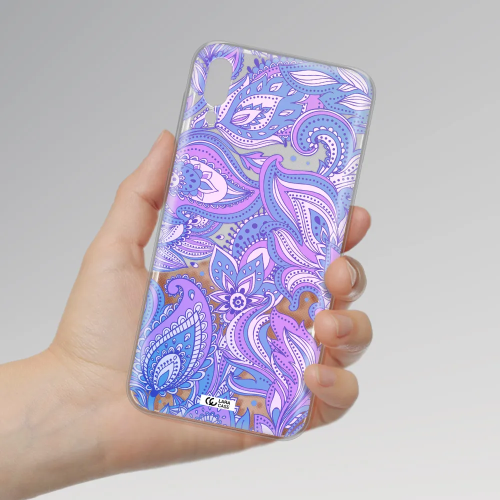 Purple Paisley Samsung M10 Clear TPU Case