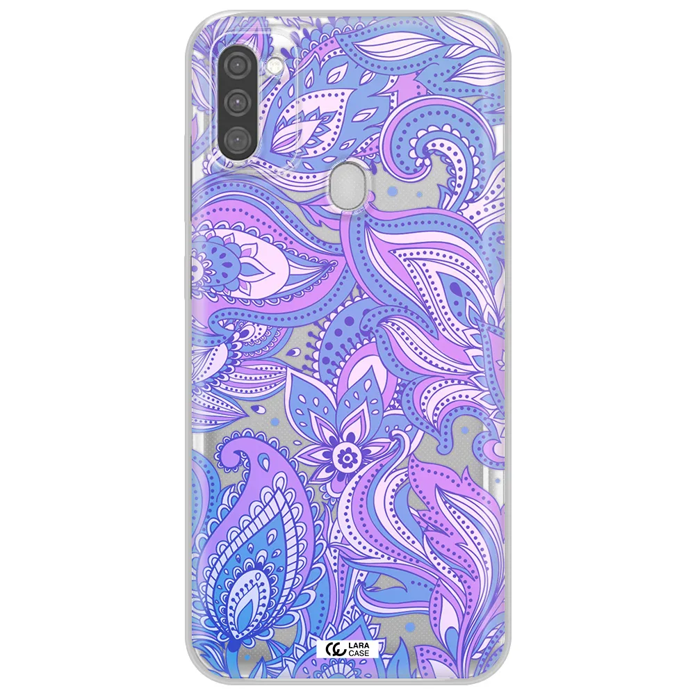 Purple Paisley Samsung M11 Clear TPU Case