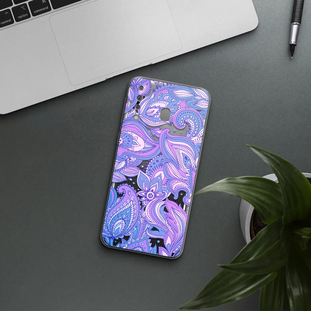 Purple Paisley Samsung M30 Clear TPU Case