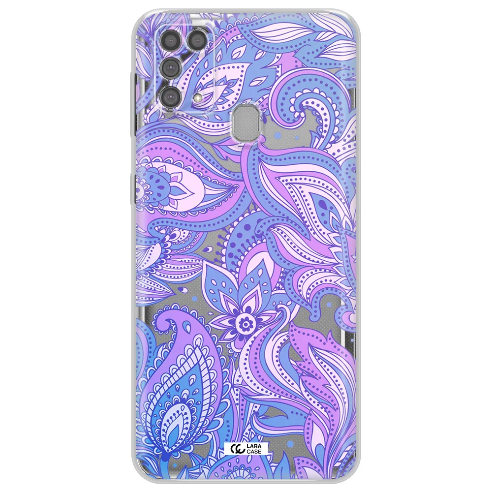Purple Paisley Samsung M31 Clear TPU Case