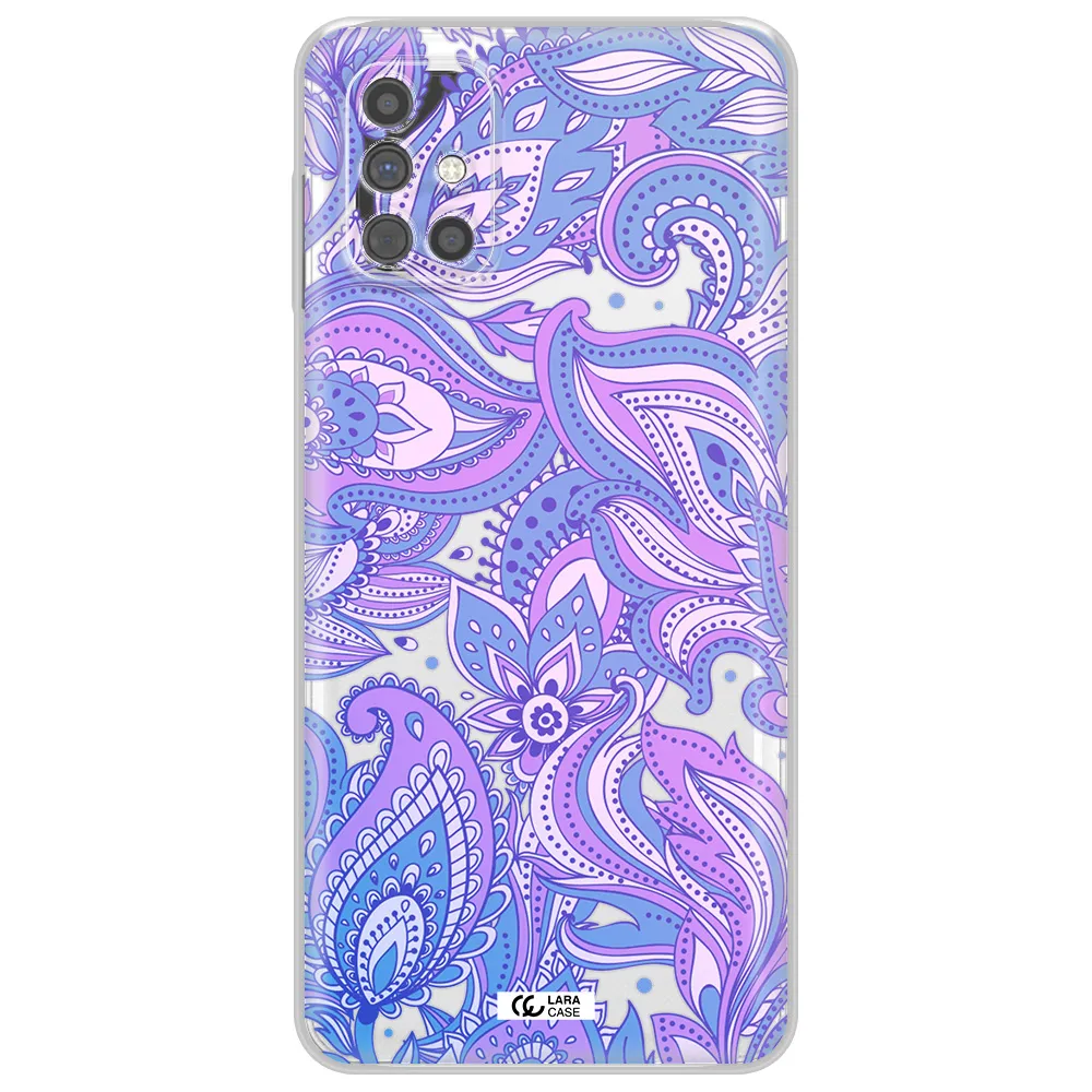 Purple Paisley Samsung M51 Clear TPU Case