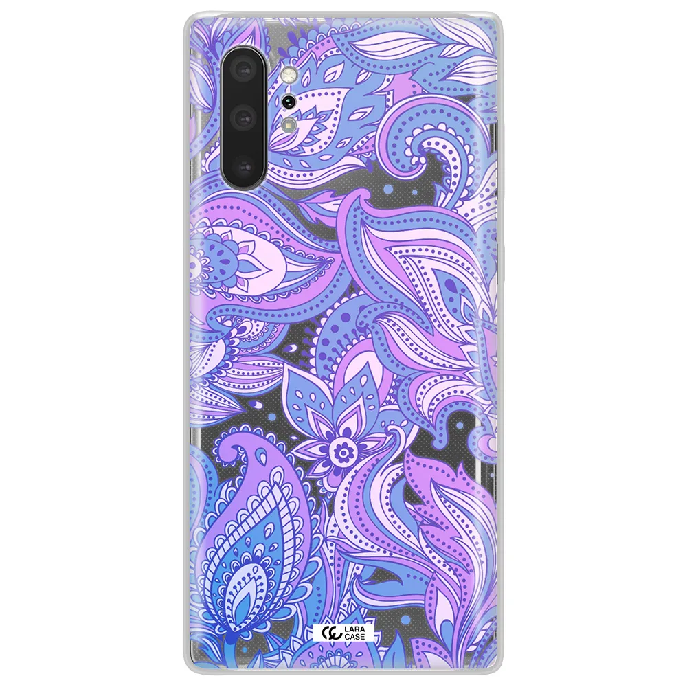 Purple Paisley Samsung Note 10 Plus Clear TPU Case