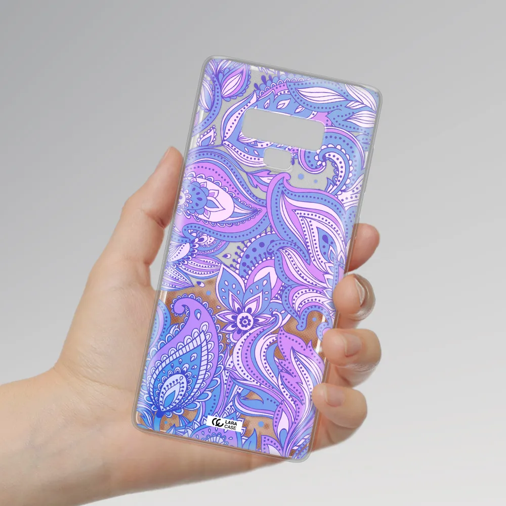 Purple Paisley Samsung Note 9 Clear TPU Case
