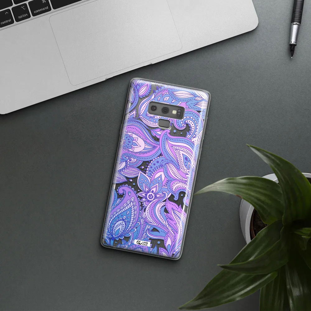 Purple Paisley Samsung Note 9 Clear TPU Case