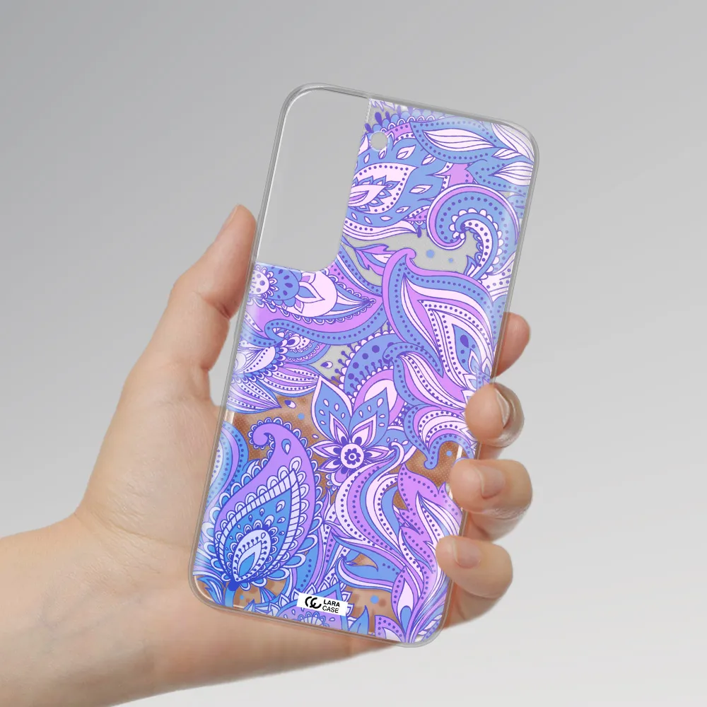 Purple Paisley Samsung S 22 Plus Clear TPU Case