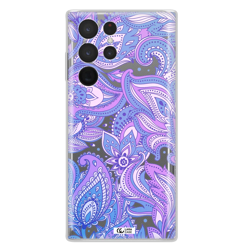 Purple Paisley Samsung S 22 Ultra Clear TPU Case