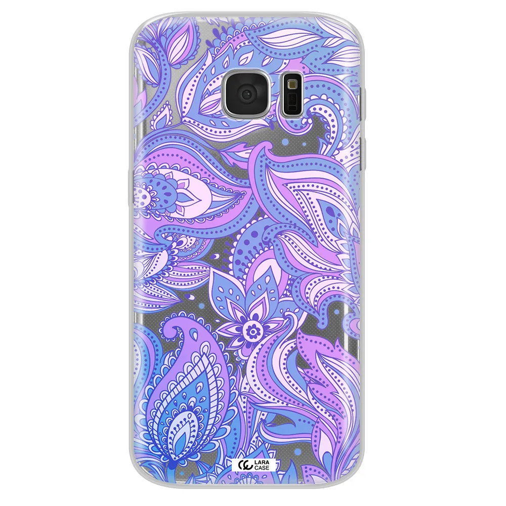 Purple Paisley Samsung S 7 Clear TPU Case
