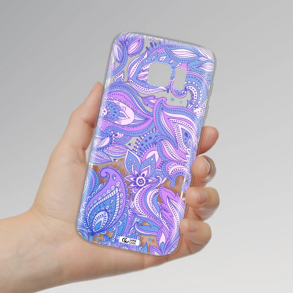 Purple Paisley Samsung S 7 Clear TPU Case