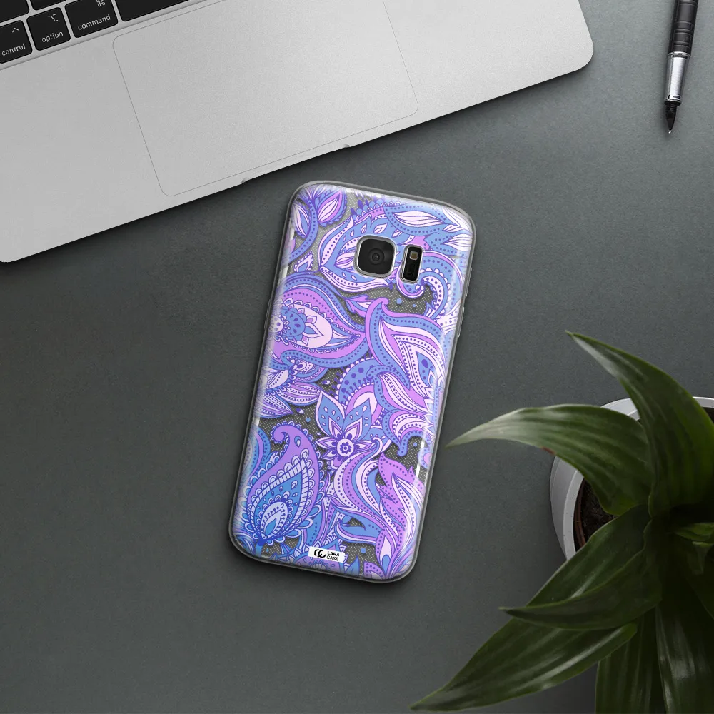 Purple Paisley Samsung S 7 Clear TPU Case