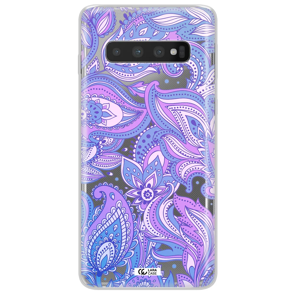 Purple Paisley Samsung S10 Plus Clear TPU Case