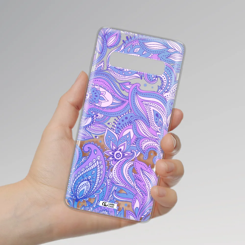 Purple Paisley Samsung S10 Plus Clear TPU Case