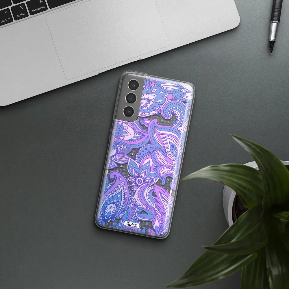 Purple Paisley Samsung S21 Plus Clear TPU Case