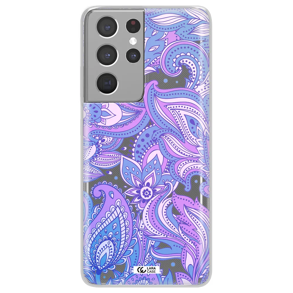 Purple Paisley Samsung S21 Ultra Clear TPU Case