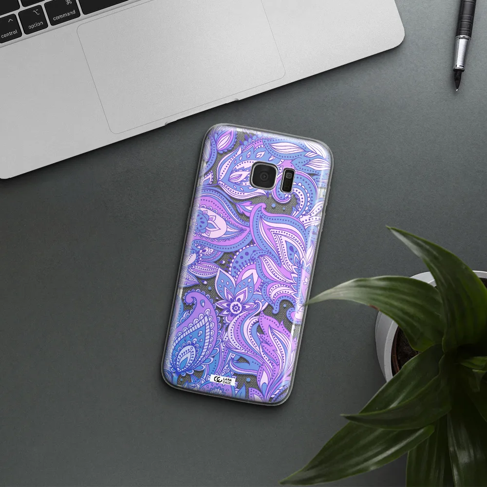 Purple Paisley Samsung S7 Edge Clear TPU Case