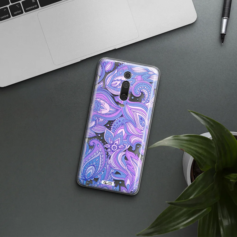 Purple Paisley Xiaomi Mi 9T Clear TPU Case