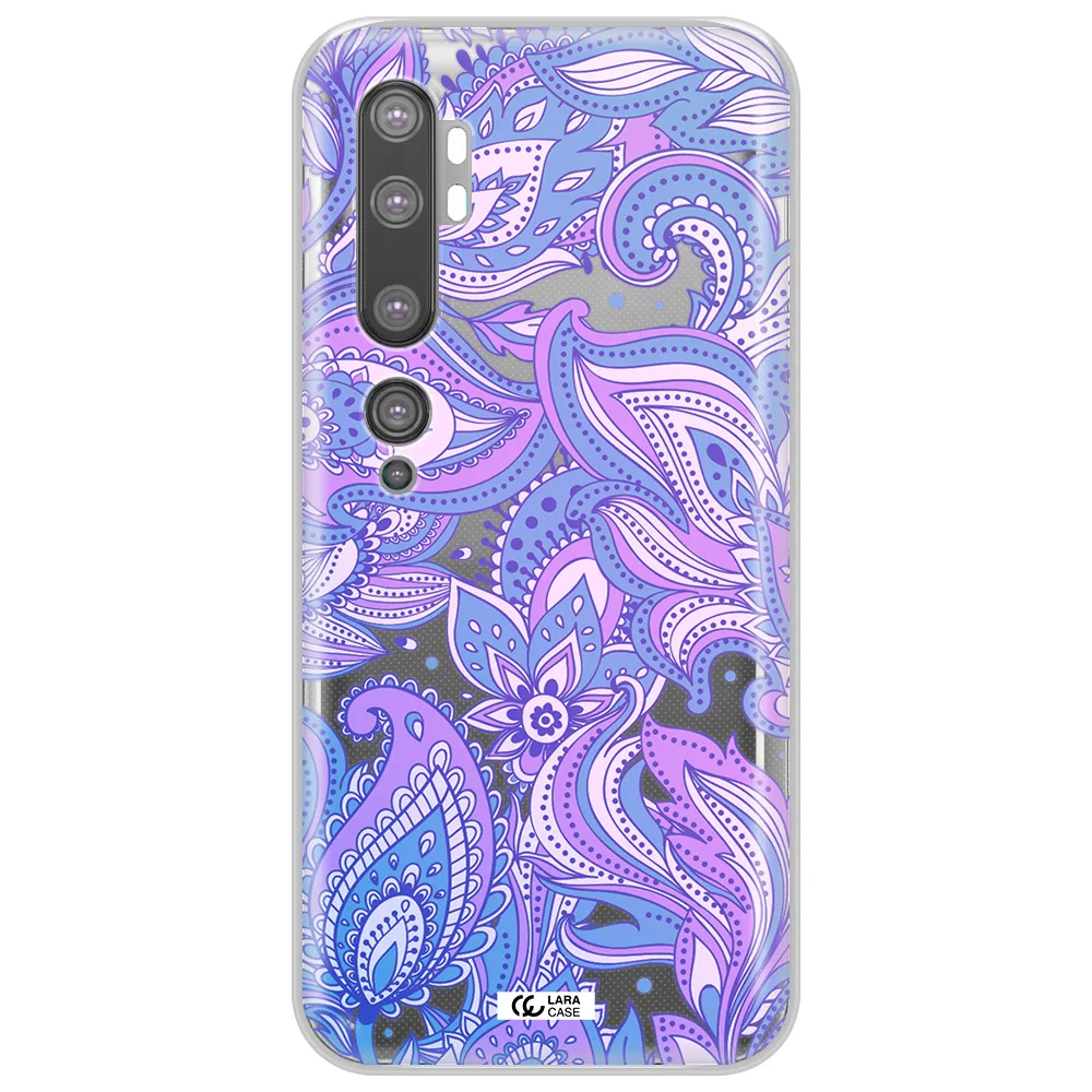 Purple Paisley Xiaomi Mi Note 10 Clear TPU Case