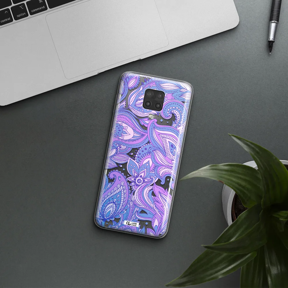 Purple Paisley Xiaomi Note 9 Pro Clear TPU Case