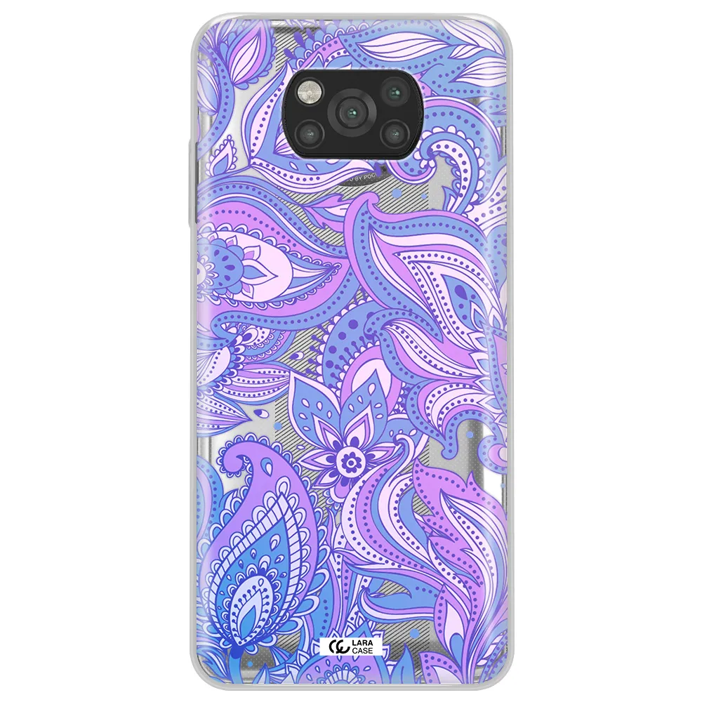 Purple Paisley Xiaomi Poco X3 Clear TPU Case