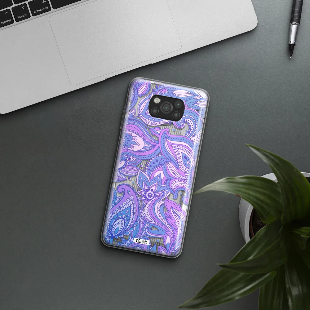 Purple Paisley Xiaomi Poco X3 Clear TPU Case
