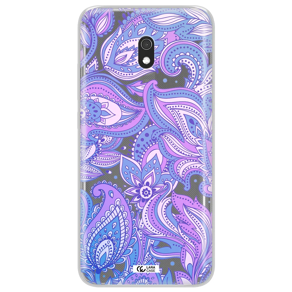 Purple Paisley Xiaomi Redmi 8A Clear TPU Case