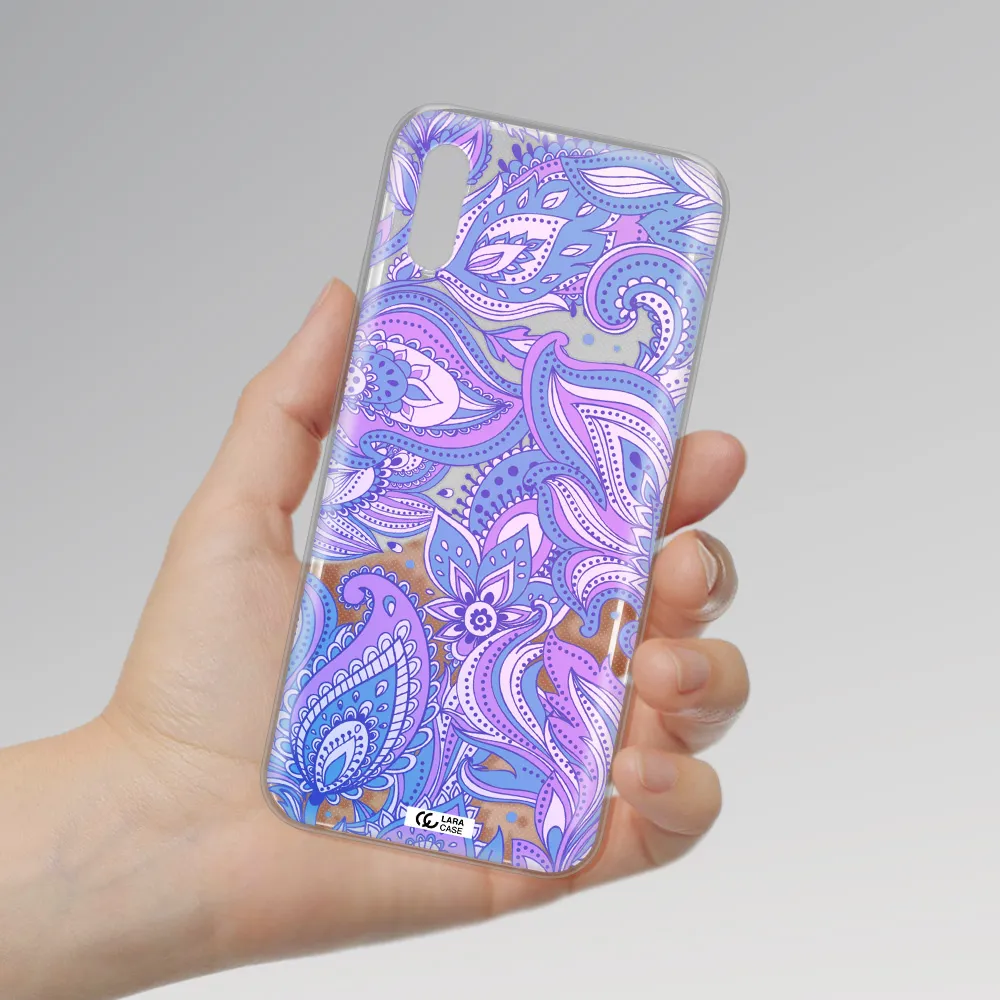Purple Paisley Xiaomi Redmi 9A Clear TPU Case
