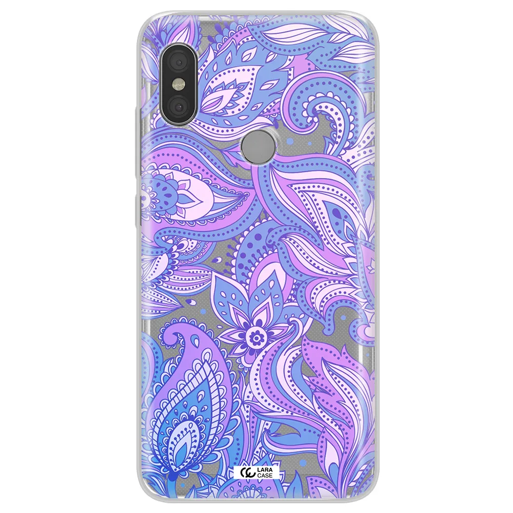 Purple Paisley Xiaomi Redmi Note 6 Pro Clear TPU Case