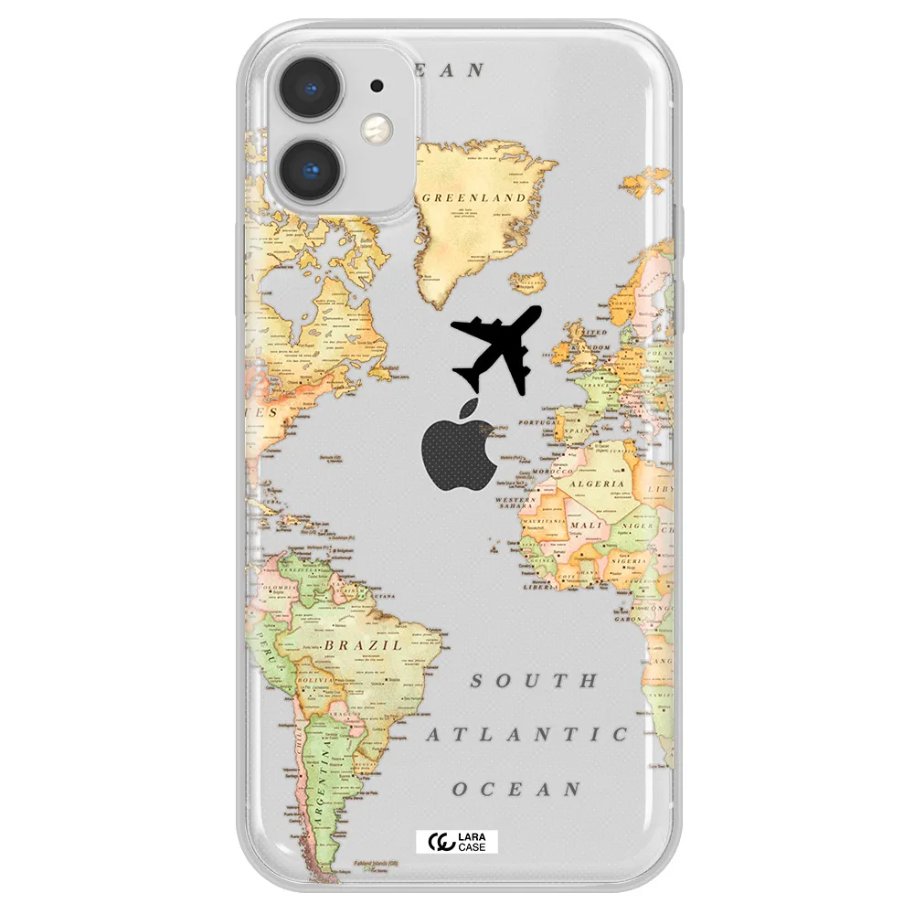 Travel Map Apple iPhone 11 Clear TPU Case