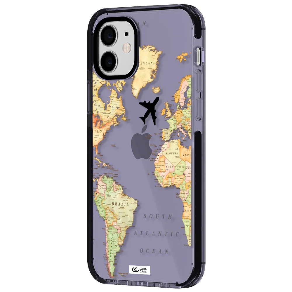 Travel Map Apple iPhone 11 impact Lilac Case