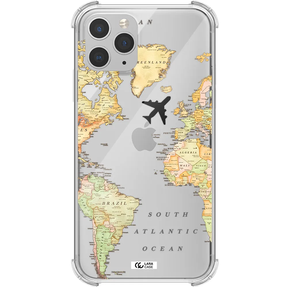 Travel Map Apple iPhone 11 pro Clear PC Case