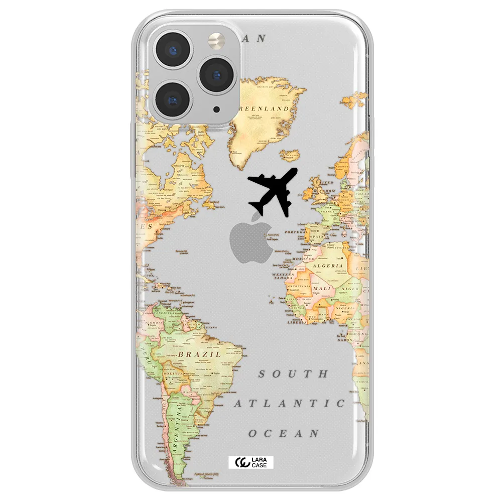 Travel Map Apple iPhone 11 pro Clear TPU Case