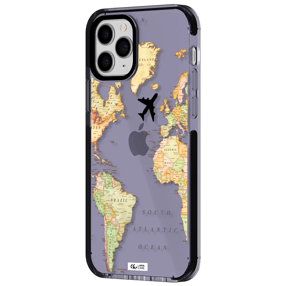 Travel Map Apple iPhone 11 pro impact Lilac Case