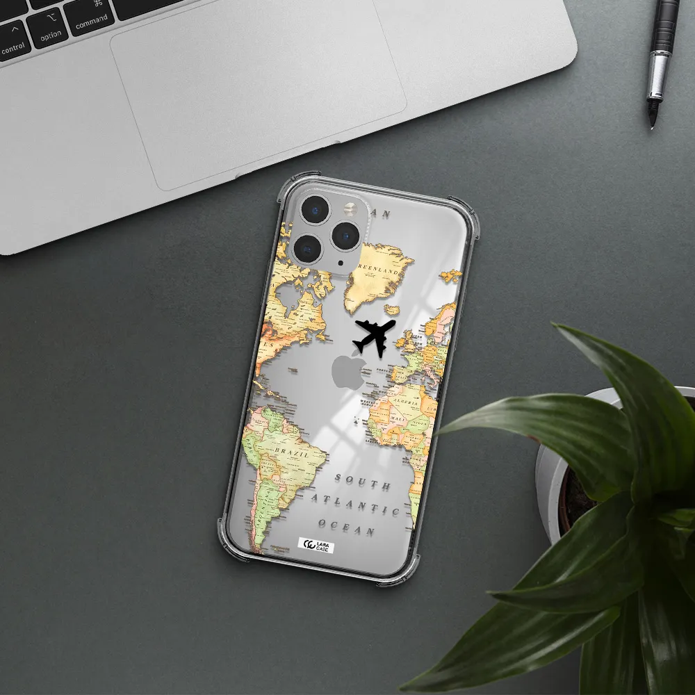 Travel Map Apple iPhone 11 pro max Clear PC Case