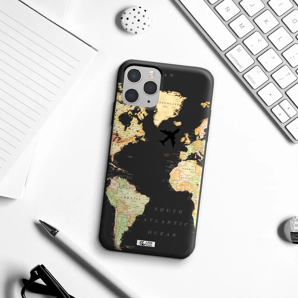 Travel Map Apple iPhone 11 pro max Silicone black Case
