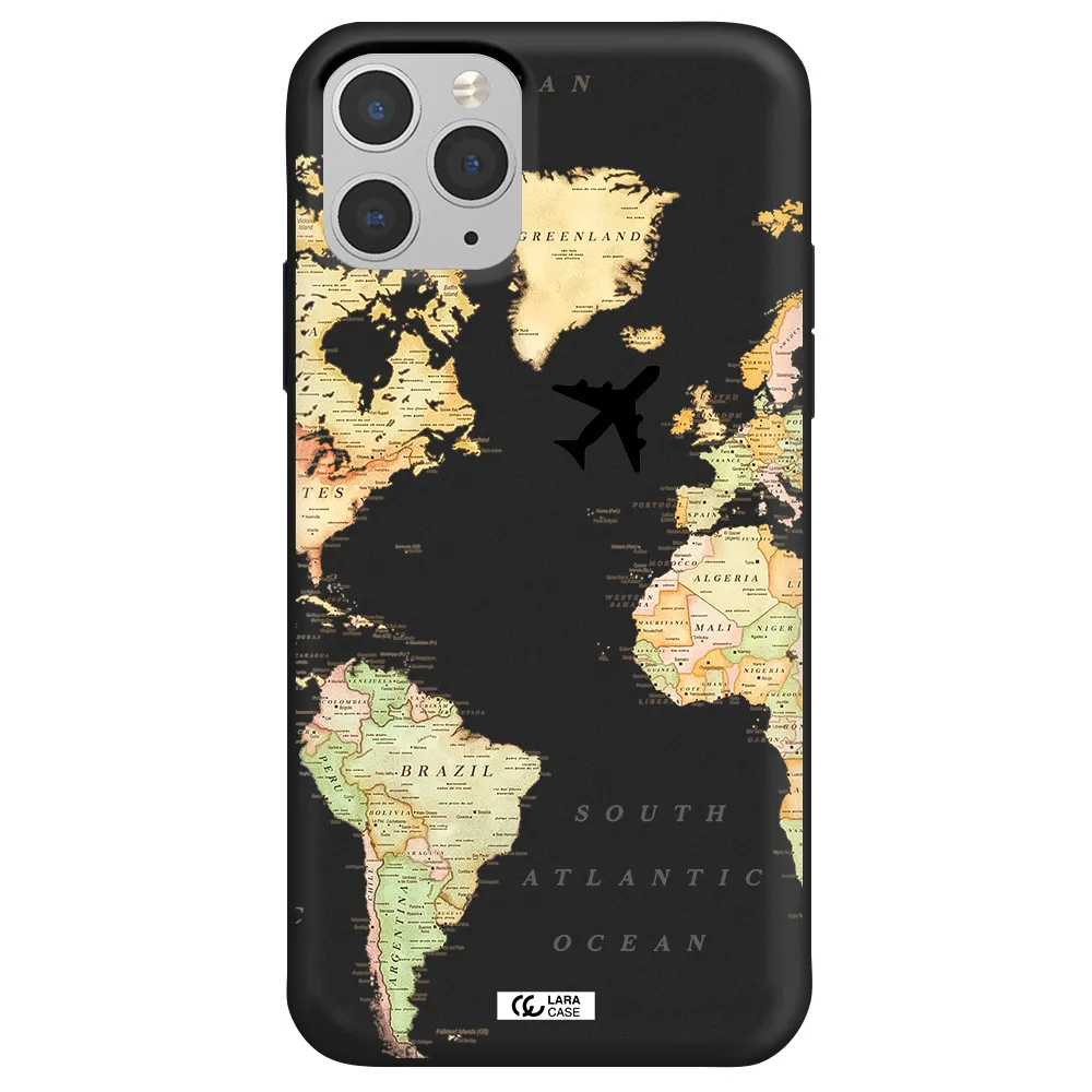 Travel Map Apple iPhone 11 pro Silicone black Case