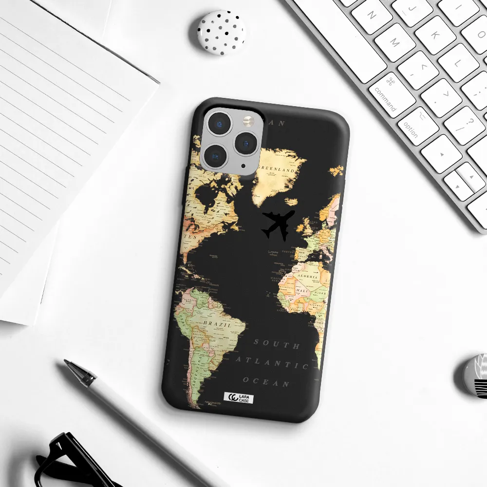 Travel Map Apple iPhone 11 pro Silicone black Case