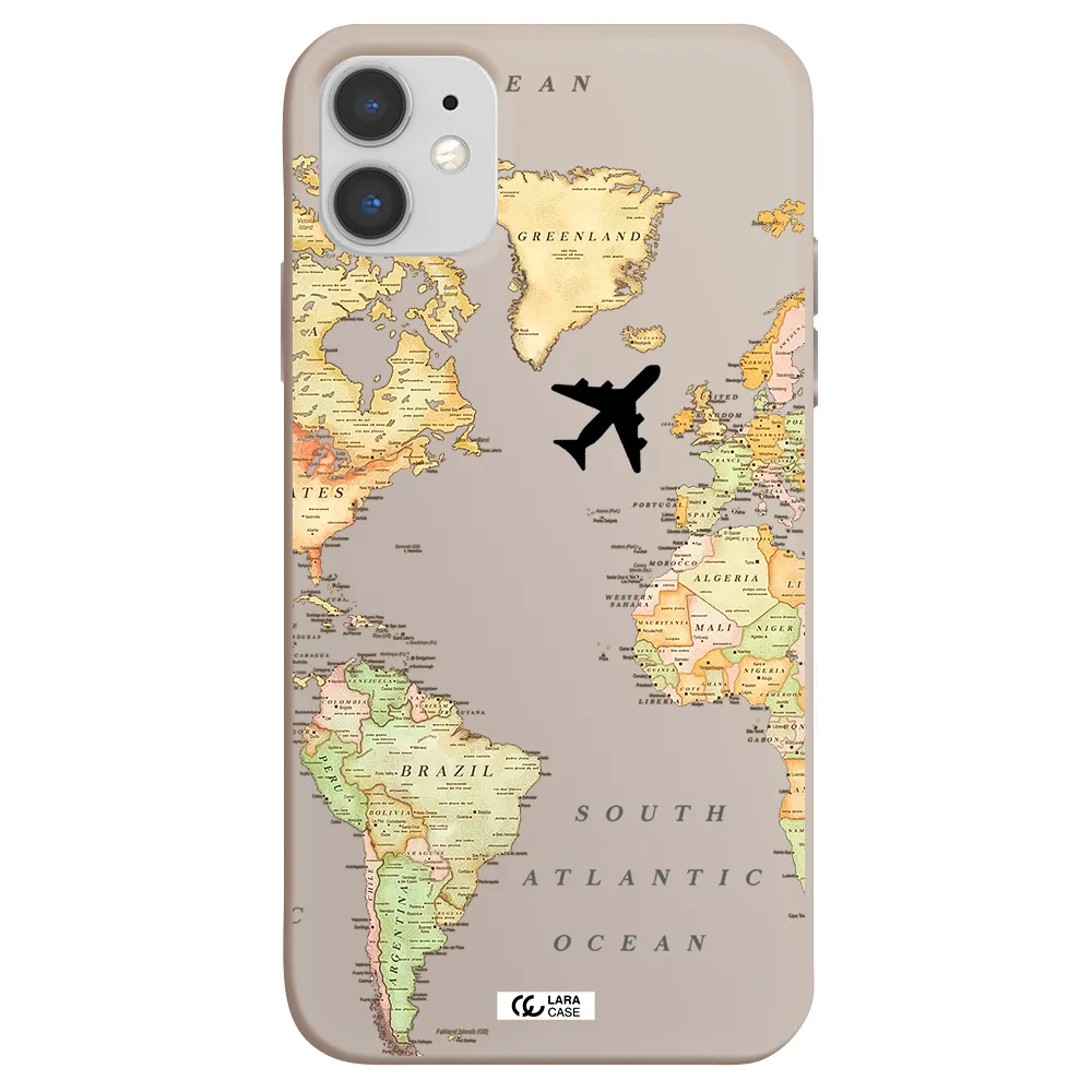 Travel Map Apple iPhone 11 Silicone Stone Case