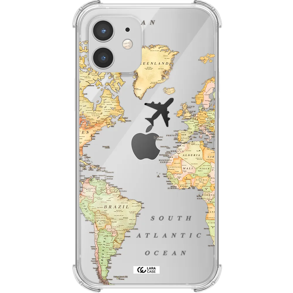 Travel Map Apple iPhone 12 Clear PC Case