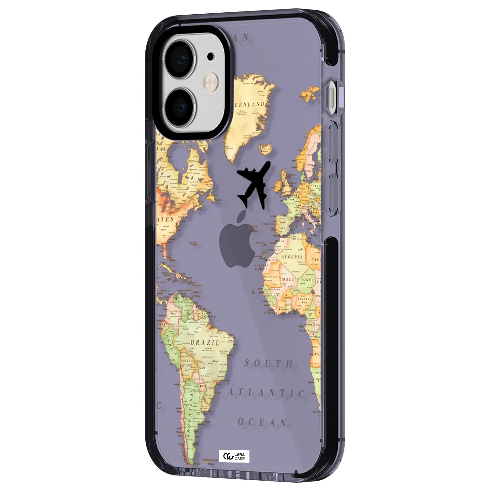 Travel Map Apple iPhone 12 mini impact Lilac Case