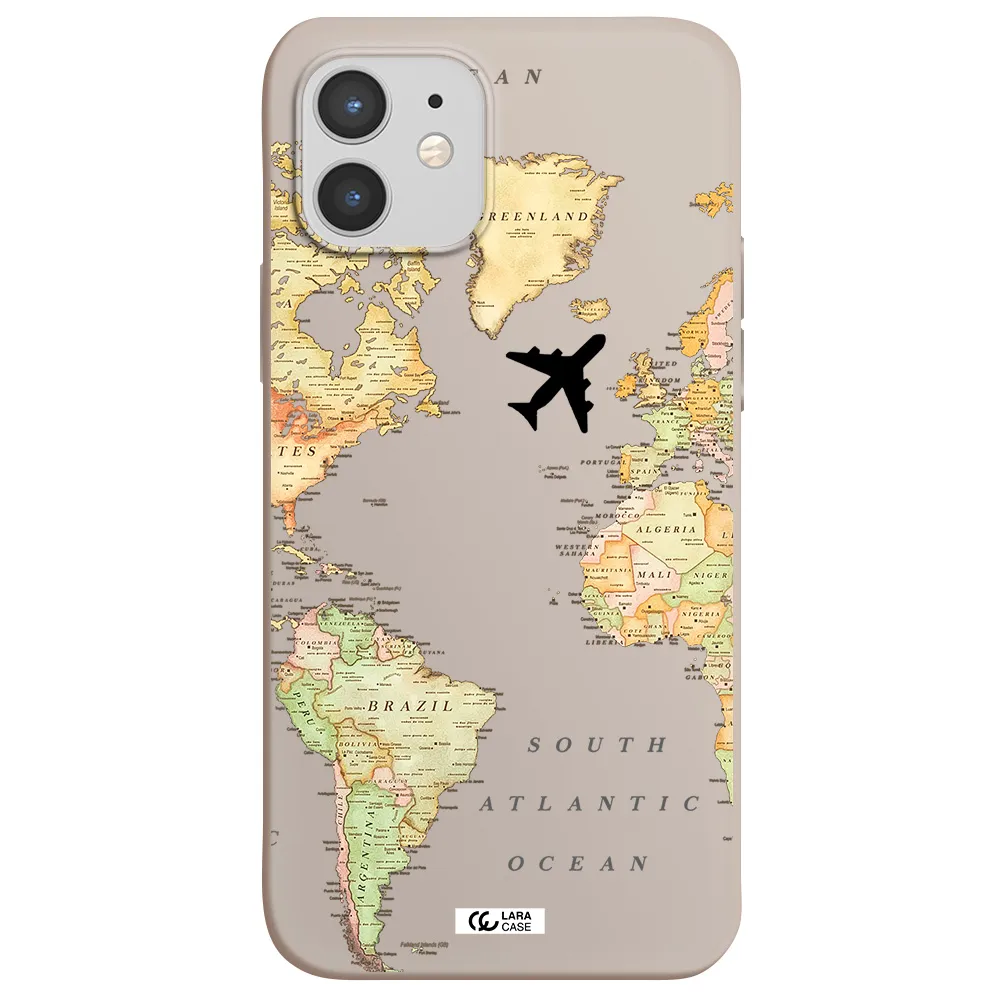 Travel Map Apple iPhone 12 mini Silicone Stone Case