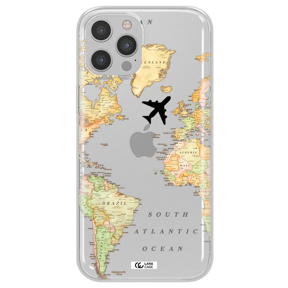 Travel Map Apple iPhone 12 pro Clear TPU Case