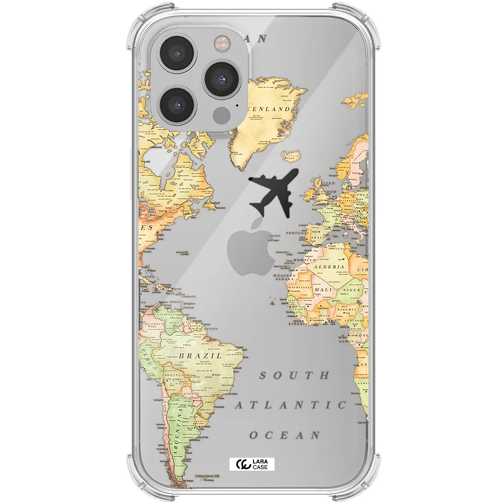 Travel Map Apple iPhone 12 pro max Clear PC Case